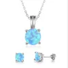 Vendita all'ingrosso 10 pezzi Argento Placcato Orecchini per le donne Leaf Opalite Opal Pendente Collana Collana Collana