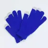 18 色タッチスクリーン指手袋ピュアカラーニットミトンユニセックスデザイン冬保温卸売価格