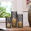 Hollow Black Bohemian Style Metal Desk Stand Candle Holders Wedding Candlestick Morocco Tealight Holder Home Decoration