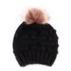 かわいい幼児の子供の帽子女の子の男の子の赤ちゃんの冬の暖かいかぎ針編みニット帽子2019ブランドビーニーの毛皮のキャップ子供の帽子子供の帽子冬
