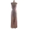 Sexiga aftonklänningar ärmlös paljett Deep v Neck Party Split Long Dress Party Dresses Vestido Kvinna