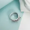 Magnifique ruban étincelant et bague à nœud, bijoux CZ transparents pour bagues de mariage en argent sterling Pandora 925 avec boîte d'origine pour femmes