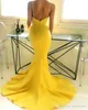 Sexy Yellow Mermaid Evening Dresses Cheap Backless Spaghetti Traps Trumpet Long Bridesmaid Dress Prom Party Gowns Robe De Mariee 0430