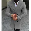 Новая модная мужская зимняя теплая смешанная куртка, верхняя одежда с лацканами, пальто, длинная куртка, бушлат, мужские длинные пальто