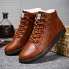 Botas dos homens Moda dos homens de inverno Plus veludo Botas de neve quente botas retro lace-up botas masculinas sapatos casuais