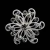 Broche en cristal strass transparent, ton argent scintillant de 1.3 pouces, belle fleur, petites broches, cadeaux de fête de mariage