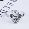 Bague tête de chat en argent s925, vintage, classique, en argent sterling, style britannique, hip-hop, mâle et femelle, bague en argent thaïlandais214r