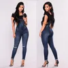 Jeans mulher jeans macacões femininos rasgados jeans para mulheres jumpsuits de cintura alta estiramento calça feminina jumper calças 3xl s