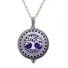 Antique Silver Magnetic Open Tree of Life Locket Aromatherapy Perfume Pendant Essential Oil Diffuser Necklace for Jewelry Wholesale