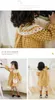 Meisje kinderen ontwerper kleding jurk lolita stijl lange mouwen plaid met traanling hond kraag jurk lente val prinses kleding jurk