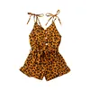 Verão bebê menina princesa macacão garoto chiffon Heart Leopard Halter Top Summer Rodper Play Terne Roupos