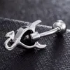 3 Colors Little Evil Shape Silver 316L Stainless Steel Jewelry Navel Bars Silver Belly Button Ring Navel Body Piercing Jewelry