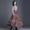 Mom Plus Size Elegant Plaid skirt Women Elastic Waist Long Woolen Maxi Skirt Female A-Line Warm Autumn Winter Umbrea8475087