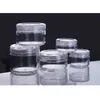 30PCs Förpackning Kosmetisk behållare Cream Jar Plast Prov Box Förpackning Skugga Tom klar med konkava kepsar 3g 5g 10g 15g 20g