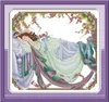 Belle au bois dormant femme décor à la maison peinture, Broderie au point de croix à la main Ensembles de couture comptés impression sur toile DMC 14CT / 11CT