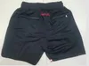 Nieuwe shorts Teamshorts Vintage Baseketballshorts met ritssluiting Hardloopkleding Zwarte kleur Net klaar Maat SXXL2606176