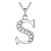 26 letras iniciais pingente colar mulheres strass carta colar de cadeia de moda acessórios de jóias para festa de presente