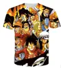 Het anime one piece monkey.d.luffy cartoon t shirt 2019 sommar ny 100% bomull högkvalitativ kortärmad tröja varumärke kläder