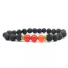 Natursten 8mm Volcanic Armband Kejsare Stones Strands Buddha Head Pärlor Energi 15 Färger 20st / Lot Partihandel