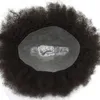 Afro Curly Mens Toupe Volledige Poly Toupe voor Mannen Haarstukken Vervangende Systemen Afro-Amerikaanse Menselijk Haar Alle Huid PU Mannen Afro Krullend Pruik