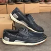 New Top Quality Leather barco Shoes Men Moda Casual Flats Loafers Designer deslizamento masculino britânico em Sapatos Escritório sola de borracha com caixa