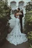 2022 White Mermaid Lace Plus Size Beach Wedding Gowns Sweetheart Drop Waist Sexy Berta Bridal Dresses6070365