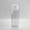 20oz Plast Tumbler Acylic Drinking Tumbler Isolerad Dubbelväggig Med Arched Lock Tumbler Dubbelväggig med lock och halm