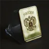 Free Shipping 5Pcs, USSR Soviet National Emblem CCCP Gold Plated Bullion Bar Russian Souvenir Coin