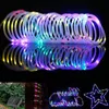 10m Słoneczne Rurki Rurki Led Solar Strips Fairy Light Strings Wodoodporna Ogródek Ogrodowy Słoneczny Boże Narodzenie Decor Light