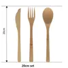 Nouveauté vaisselle en bambou 300 pièces (100 ensemble) 100% bambou naturel cuillère fourchette couteau ensemble vaisselle en bois