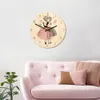 wooden printed picture wall clock lovely girl reloj de pared childrens room environmental silent Horloge Y2001091649199