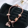 2020 new style charm bracelet women fashion beads bracelet bangle plated rose gold diy pendants bracelets jewelry girls wedding228y