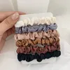 Elegant French Satin Pony Tails Holder Hairband Imitation Silk Ropes Classic Headband Elastic Hair Rope 6pcs/set Wholesale