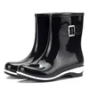 Hot Sale- cute rain boots winter warm half boots casual big size 36-41 waterproof jelly rubber shoes slip on ladies female work footwear