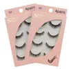 Pestañas postizas de visón 3D faux cils 4 pares de pestañas tupidas Natural Sof hecho a mano entrecruzado extensiones de pestañas maquillaje