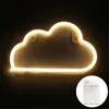 Plastic LED Neon Sign Night Light Cloud Design Wall Lamp Bedroom Bar Ornaments Christmas Party Decoration Holiday Lighting Gifts