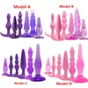 6 pièces/ensemble Plug Anal doux Plug Anal godemichet Anal tête ronde tirer perles Massage bout à bout G Spot jouets sexuels pour adultes pour femmes et hommes produits sexuels. SH190730