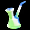 saksofon desen kuru ot için pyrex cam Kazanlı nargileler bong Su Borusu Silicone'nun dab Rig camını sigara fıskiye