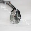 10st Blandad slumpmässig färg Naturligt fantom kvarts vattendroppe Hängsmycke Justerbart halsband Scenic Quartz Multi-Inclusion Clear Crystal Halsband