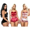 Fashion Femmes Sexy Velvet Pajama ensembles de tops à col en v à col en dentelle en V 2 pcs de somnifère de lingerie pyjamas K929-1