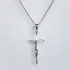 1pc grande croix en acier inoxydable pendentif collier lettre foi colliers pour femmes filles vêtements quotidiens bijoux