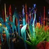 Современные лампы Мурано Спирс для садового художественного украшения открытые эль -эль -ручные блюда Голубая стеклянная скульптура8119718