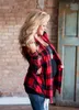 Women Plaid Patchwork Cardigan Casual Plaid Print Autumn Cardigan Elbow Patchwork Long Sleeve Elegant Sweater Coat 2 Colors 10pcs OOA7158