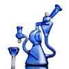 Bong Wasserpfeife Glaspfeifen Recycler Bohrinsel mit 14-mm-Kopf zum Rauchen von Wasserpfeifen Bubbles Heady Shisha Dab Rigs