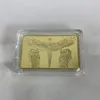 5 pcs The Ten Commandents coin religious Jesus on cross gold plated ingot badge 50 mm x 28 mm home decoration collectible souvenir coin