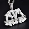 Iced Out completa Zircon ATM Addicted to Money colar de ouro pingente de prata banhado Mens Hip Hop Jewelry presente