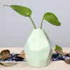 Ceramic Vase Dry Flower Creative Simple Decoration Household Ornament European Geometric Shaped Engraved Bottle High Quality EEA1409Q-4