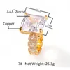 Size 7-11 Men Women Rings Gold Silver Colors Iced Out Big Square CZ Diamond Ring Hot Gift for Friend