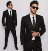 Klas Siyah Düğün Smokin Slim Fit Erkek Business Suit Damat (Ceket + Pantolon + Kravat) erkek Takım Elbise Bahar 2019 Sıcak Satmak Damat Ebelz Suits