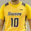 Custom 2020 Баскетбольная майка Towson Tigers NCAA College Брайан Фоббс Аллен Бетран Наки Сандерс Джейсон Гибсон Джуван Грей Гэри